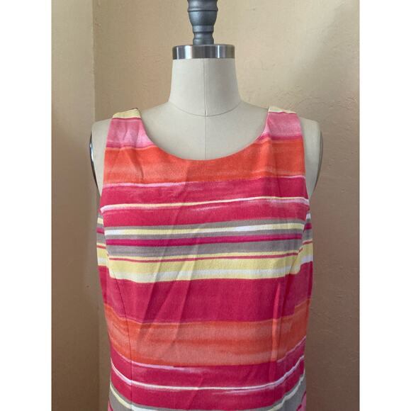 Pappagallo Women's Dress Size 6  Melon Multicolored Sleeveless NWT - Picture 3 of 10